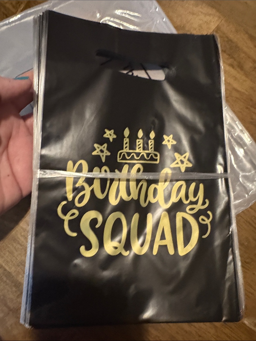 Amazon Birthday Squad Favor Bags - Black and Gold